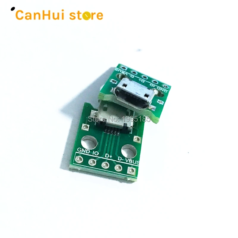 5/10pcs MICRO USB To DIP Adapter 5pin Female Connector B Type PCB Converter Breadboard USB-01 Switch Board SMT Mother Seat