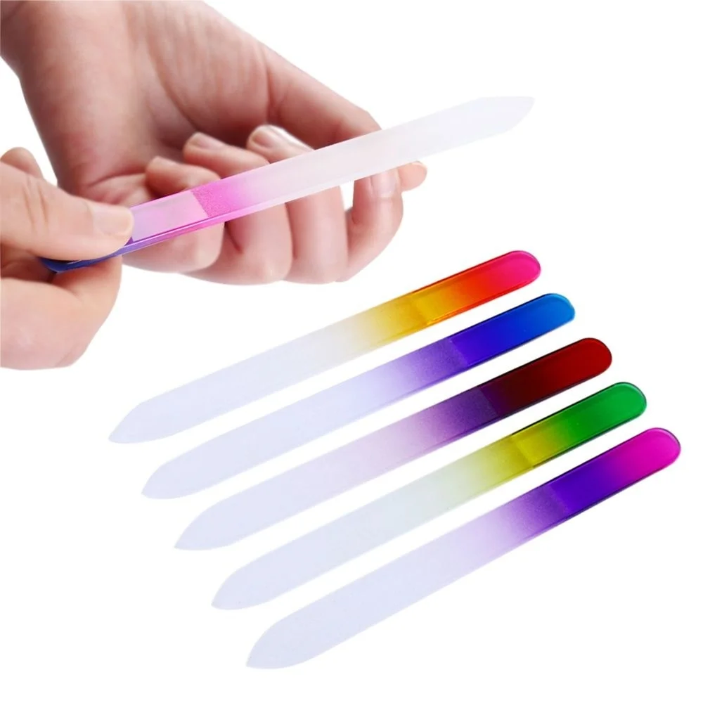 

20 Pcs Professional Glass Nail File Colorful Sanding Polishing Grinding NailFile For Manicure Wholesale