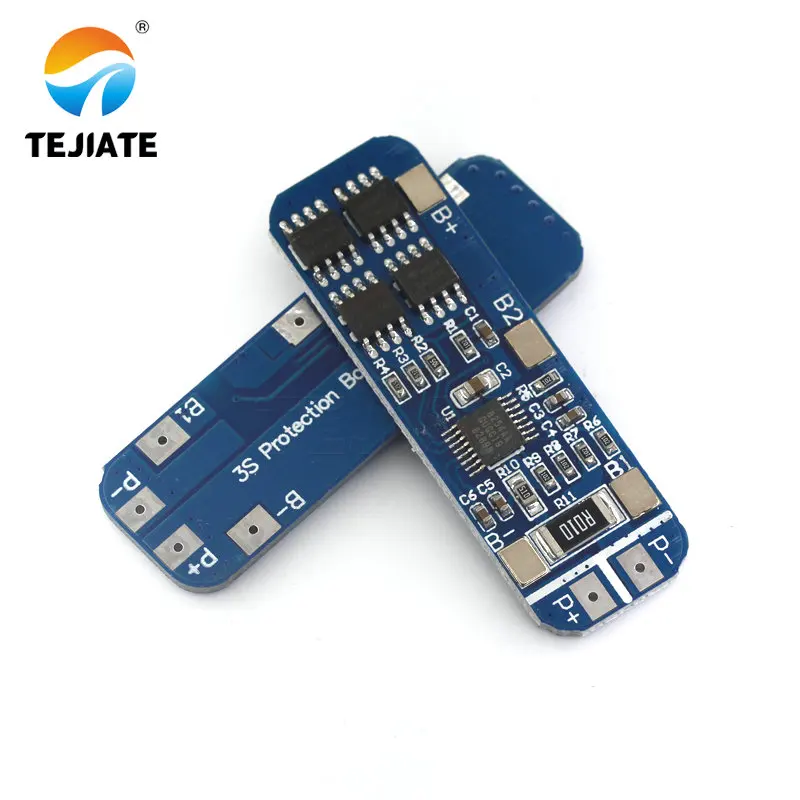 3S 10A 12V Lithium Battery Charger Protection Board Module for 3pcs 18650 Li-ion Battery Cell Charging BMS 11.1V 12.6V