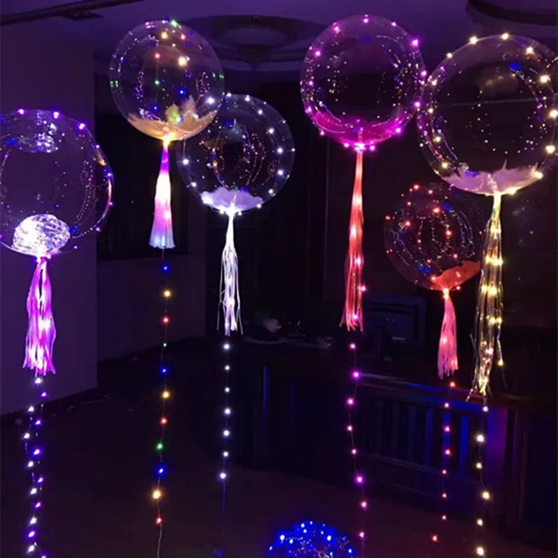 New bobo ball led line string balloon decorated with color light for Christmas Halloween Wedding Party children home Decoration