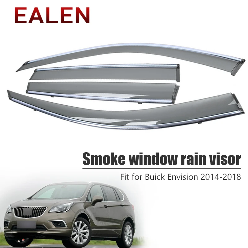 

EALEN For Buick Envision 2014 2015 2016 2017 2018 ABS Vent Sun Deflectors Guard Accessories 4Pcs/1Set Smoke Window Rain Visor