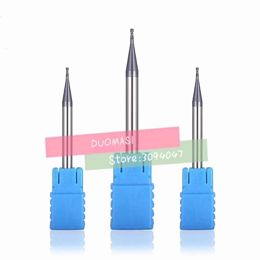 1 PZ 2F-0.3*0.6*4*50, 0.3mm Micro Grain Carburo di Tungsteno Piazza End Mill 2 flauti HRC55 CNC Frese Frese