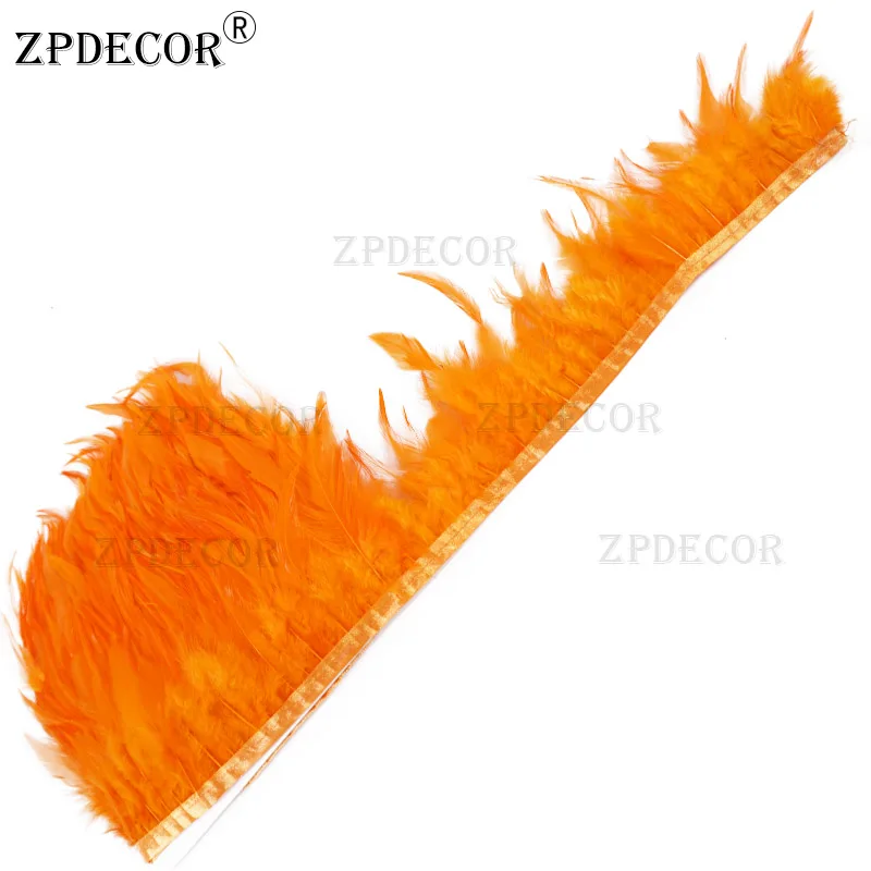 ZPDECOR Wholesale 10-15 cm 10 Yard Per pack Rooster Saddle Feathers Trim