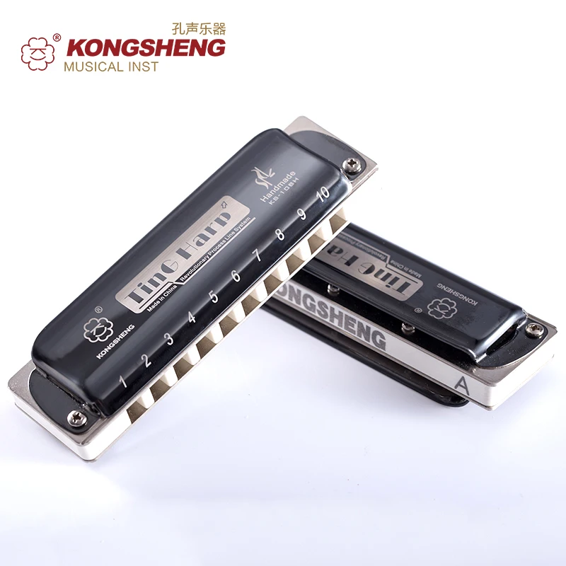 KONGSHENG KS-10BH Tingharp Diatonic Harmonica White Comb Major and Paddy Richter Tuning