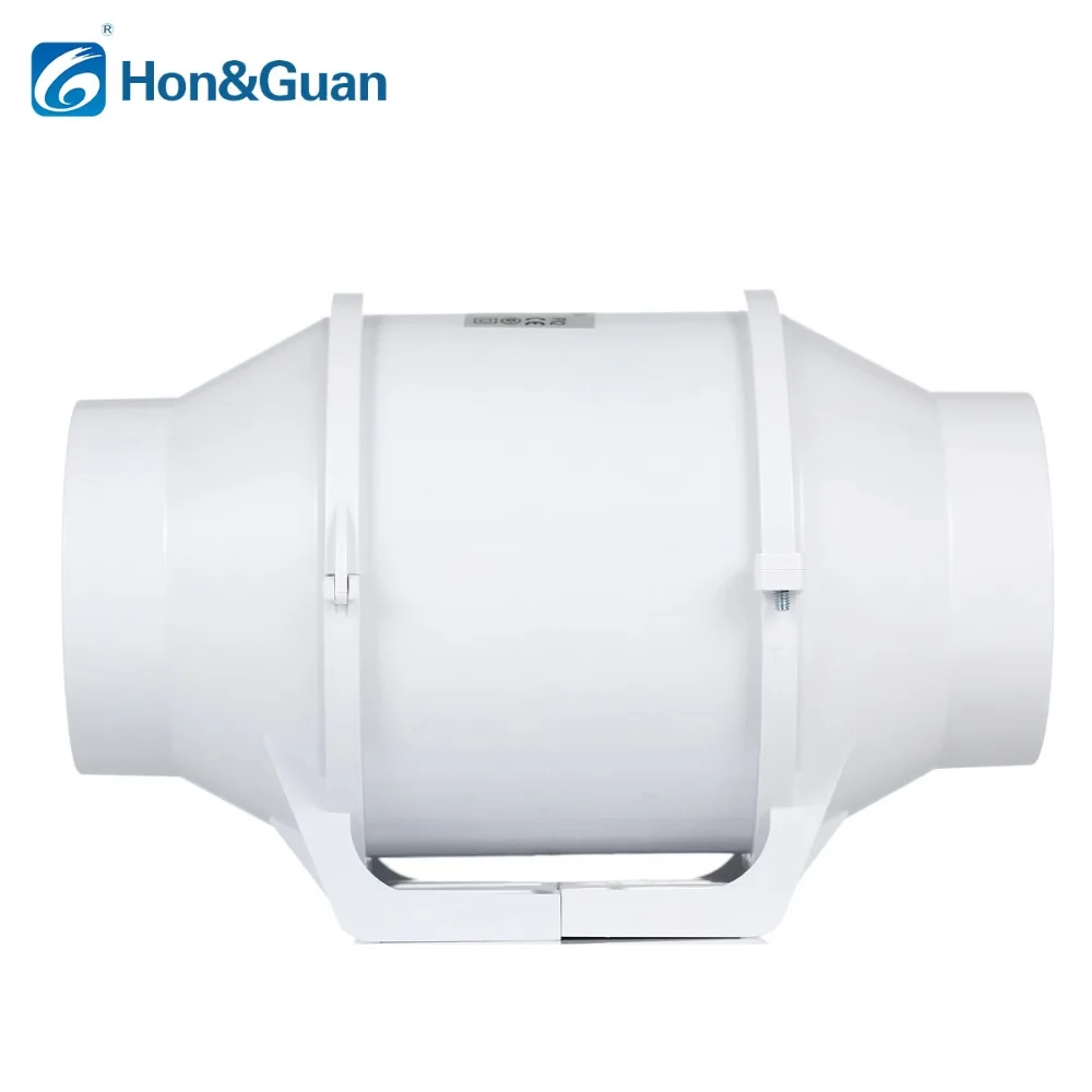 Hon&Guan 4\'\' Silent Inline Duct Fan Kitchen Hood Ventilation Outlet  Exhaust Ventilator Bathroom Air Extractor Booster HF-100S