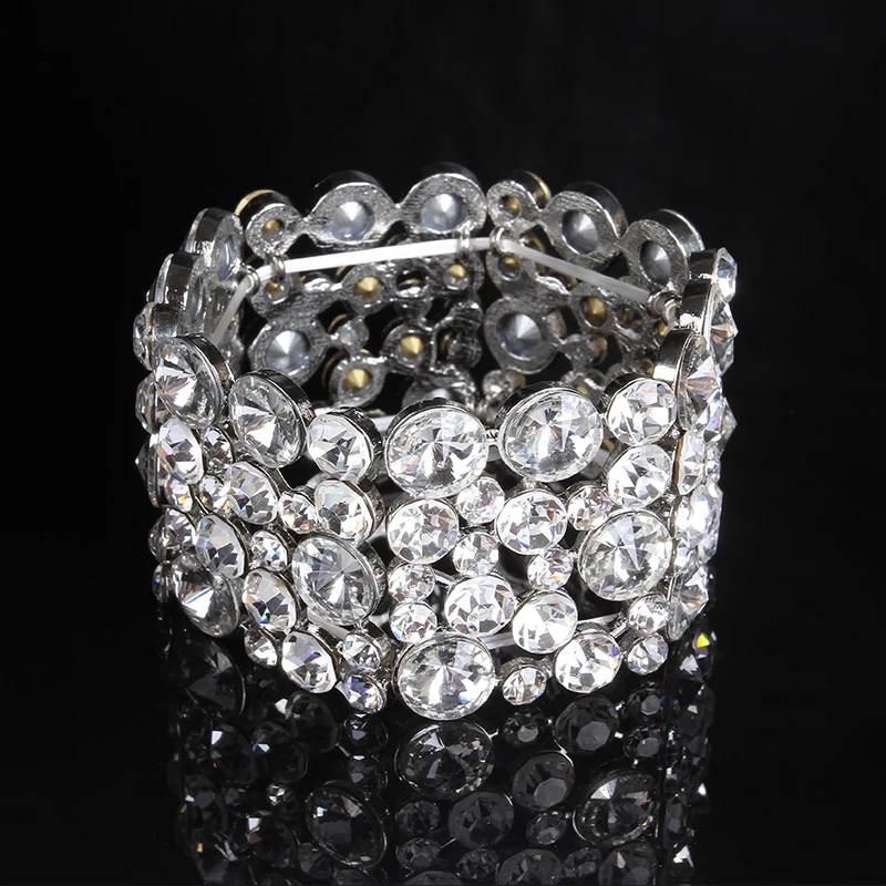 Pulsera de cristal austriaco para mujer, joyería de moda para boda, brazalete brillante para mujer, bisutería de lujo E023