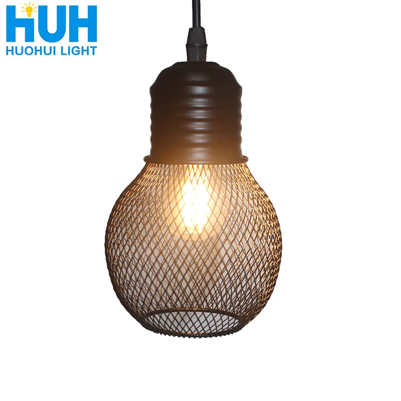 

Vintage Grid Pendant Lamp E27 Base Iron Industrial Style Home Lighting Restaurant Living Room Bed Room Suspension Light fixture