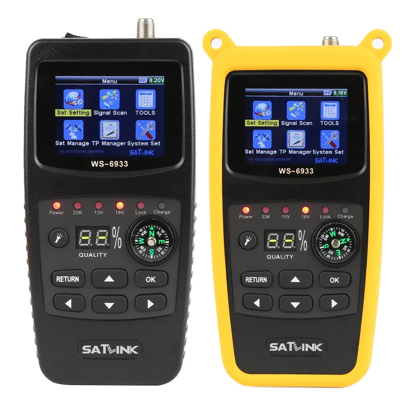 Satlink WS-6933 DVB-S2 FTA CKU Band Digital SatelliteFinder Meter WS6933 vs GT MEDIA V8 Finder 2