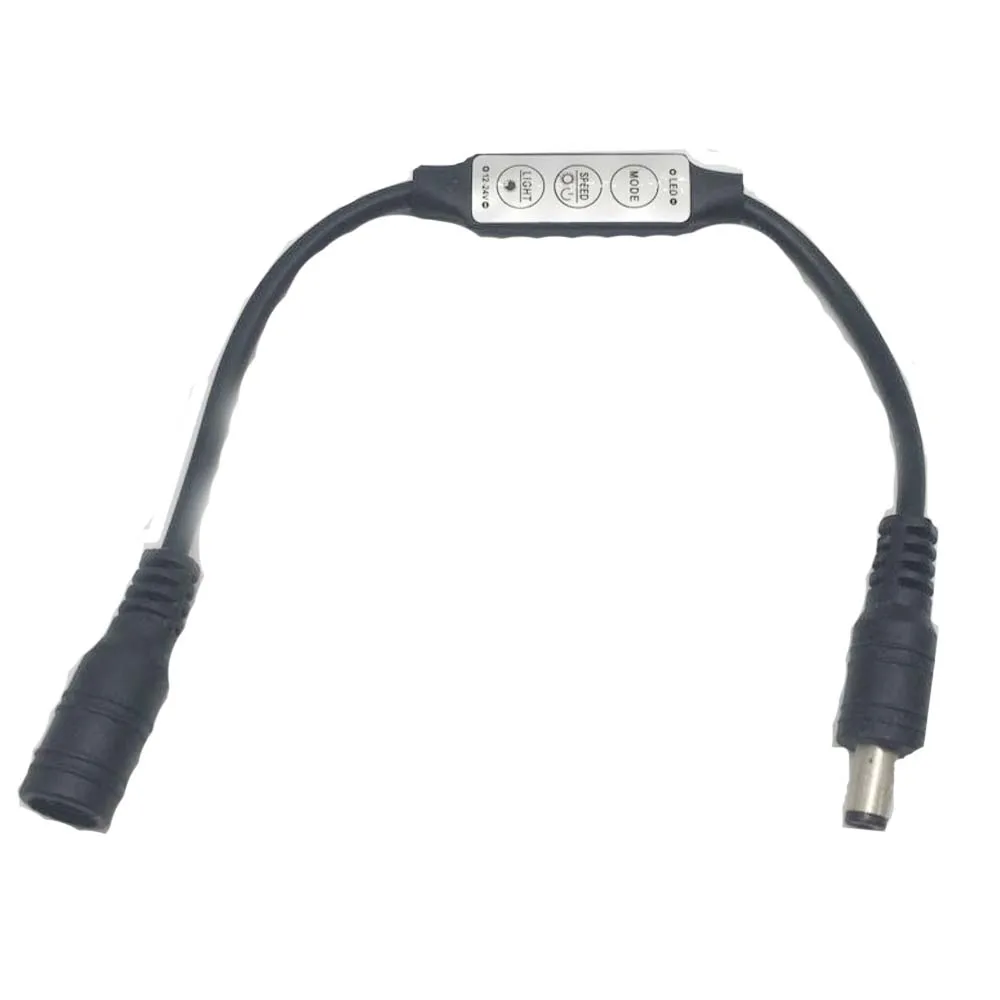 1pc black color 12V 24V Mini 3key LED dimmer mini led controller with DC connector 12A Good Quality