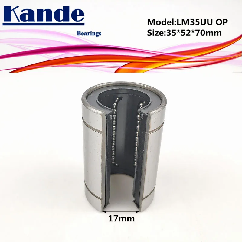 Kande Bearings 1pc LM35OP  LM35UUOP  LM35UU OP Linear bearings Open Type CNC Linear Bushing LM35OP 35*52*70MM