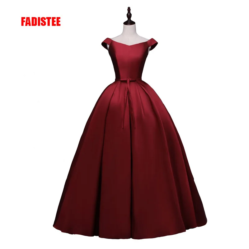 

FADISTEE 2018 new arrive party prom dress Vestido de Festa ball gown satin lace-up bow long style dress