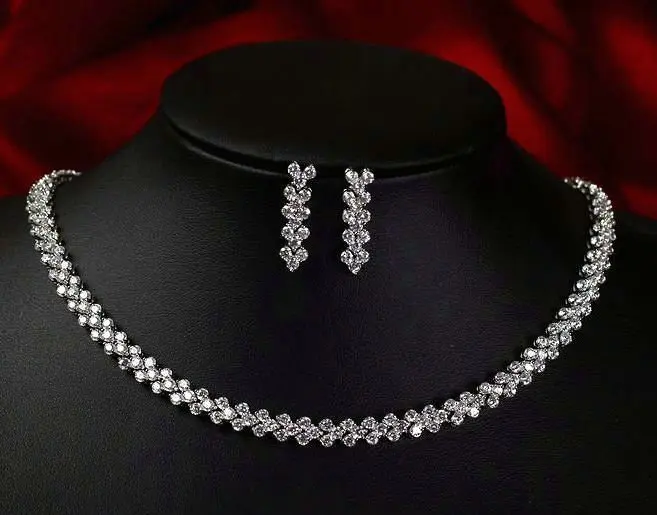 

SINZRY NEW classic Luxury AAA+ Cubic Zirconia Stones CZ Rome Wedding Chokers Necklace Earring Jewelry Set Top Quality