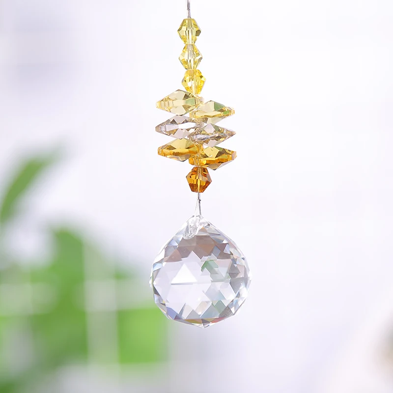1PCS Hanging Crystal Ball Suncatcher Prisms Rainbow Pendants Wedding Garden Decoration Gifts