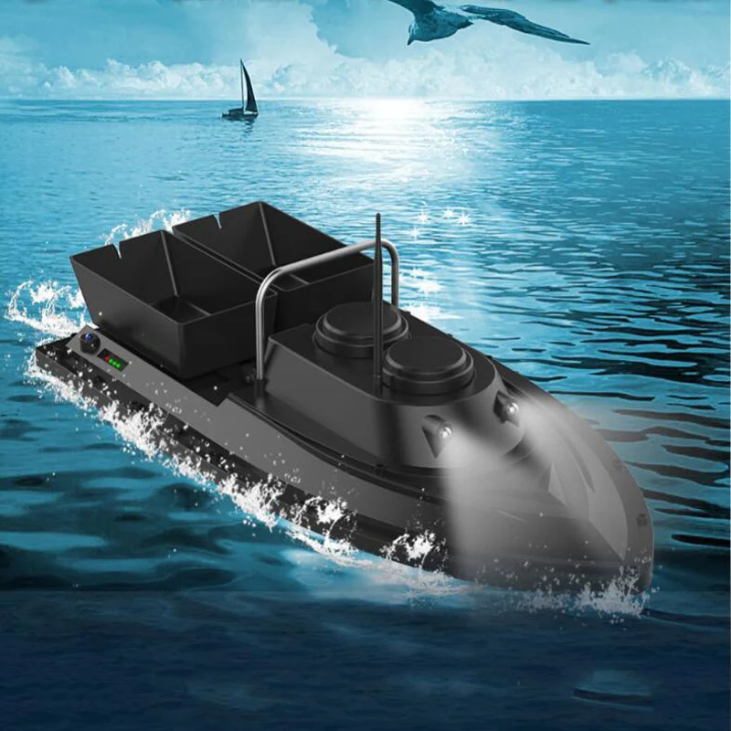 Intelligent Remote Control Double Warehouse Feeding Bait Boat Fishing Boat 500 Meters Long Distance Fishing Remote Control Toy