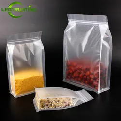 50pcs 3D Stand up Frosted Plastic Zipper Packaging Bag Translucent Candy Coffee Snack Cookie Corn Spice Cereals Storage Pouches