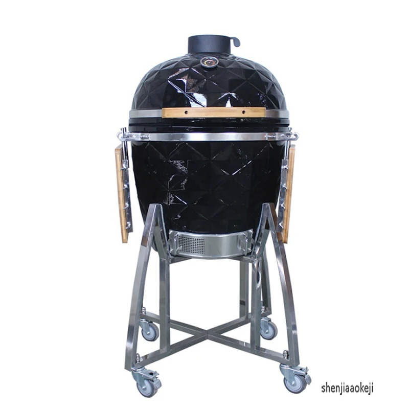 22-inch Household Charcoal Grill Home Sawdust Smoked Oven Smoked Bacon Stove European style Detachable barbecue furnace 1pc