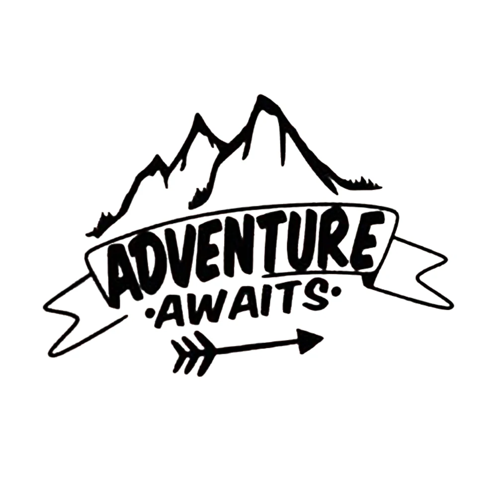 15*10.3cm Adventure Awaits Mountains Shot travel Mountains Laptop Car Sticker Novelty JDM Drift Vinyl Decal