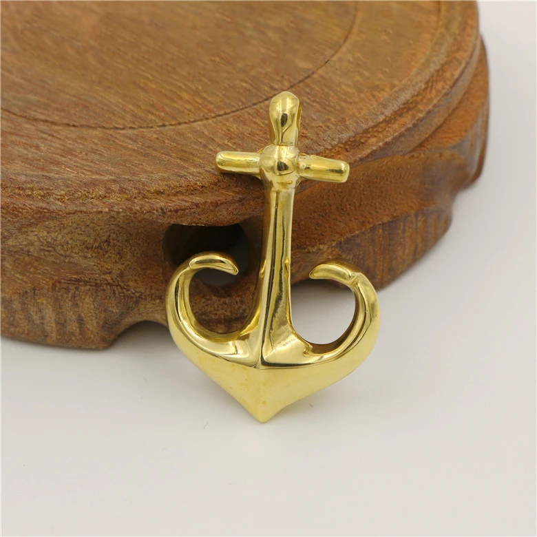 Hot DIY Solid Brass Anchor Wallet Hook Buckle KeyChain Belt U Hook Wallet Chain Wallet Linkedbuckle Belt Fittings 43x30mm - view 2