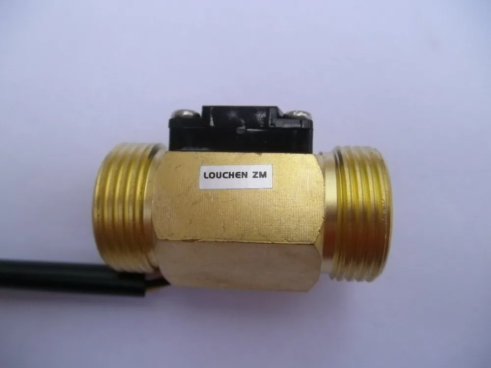 2025 NEW G3/4 Male Thread Brass Hall Effect Water Flow Sensor Flowmeter 1-30L/,Min 50mm Long