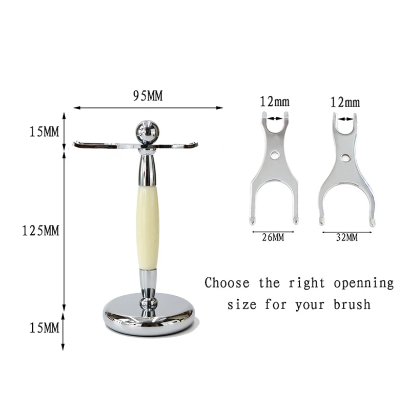 Dscosmetic white metal shaving brush stand safety razor holder