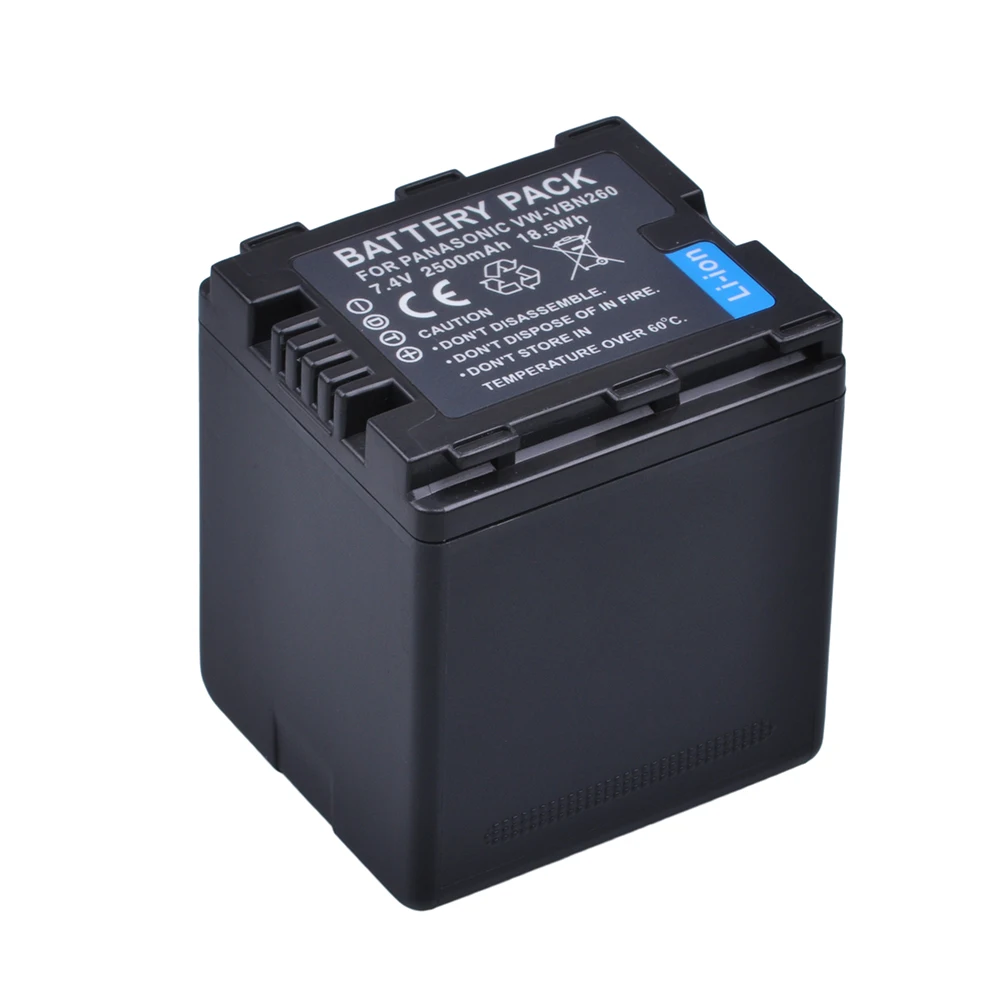 Batmax 1PC 2500mAh VW-VBN260 Battery+Wall Charger for Panasonic HC-X800 HC-X810 HC-X900 HC-X910 HC-X920 HC-X920M HDC-HS900