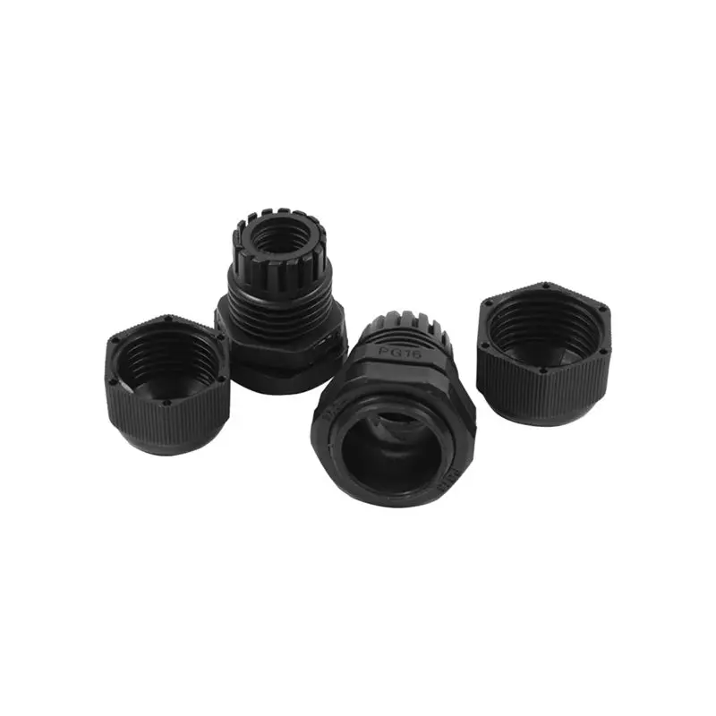 24 Pcs Plastic Waterproof Adjustable 3.5 - 13mm Cable Gland Joints, PG7, PG9, PG11, PG13.5, PG16, Pack of 24