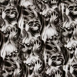 JX-LCLYL 5x2m PVA Dipping Skulls 하이드로 그래픽 물 전송 인쇄 해골 필름