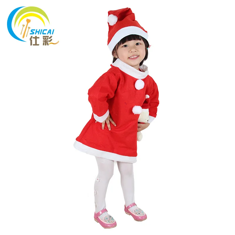 2017 new fashion children's Santa Claus costume dress Christmas show dress men and women models costumes costume suits