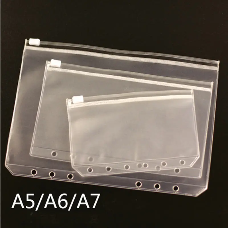 Transparent PVC Storage Bag for Traveler\'s Notebook Diary Day Zipper Bag Business Cards Notes Pouch Planner Notebook Accessories