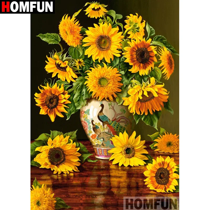 

HOMFUN Full Square/Round Drill 5D DIY Diamond Painting "Flower landscape" Embroidery Cross Stitch 3D Home Decor Gift A13376