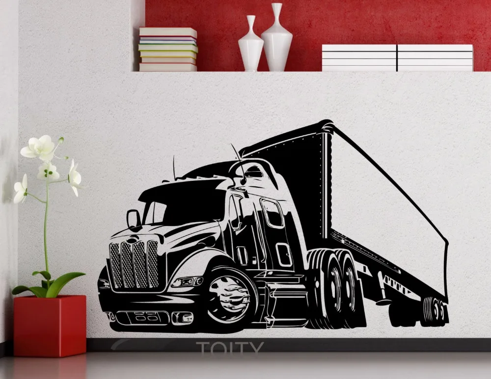 

Big Truck Wall Sticker Long Vehicle Car Automobile Vinyl Decal Home Boy Room Interior Art Decoration Creative Art Mural