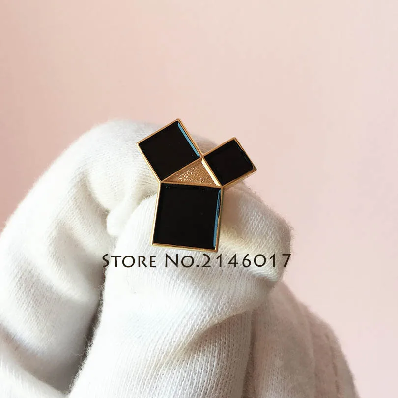 Freemason Masonic Black Soft Enamel Lapel Pin Tie Tack Euclid\'s 47th Problem Pythagorean Theorem Metal Badge