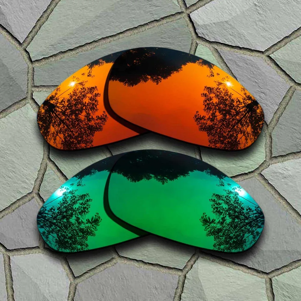 Red Orange&Jade Green Sunglasses Polarized Replacement Lenses for Oakley Juliet