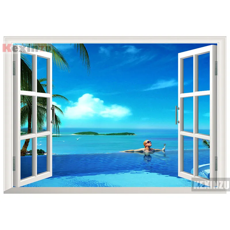 

kexinzu Full Square/Round 5D Diy Diamond Painting Cross Stitch "Window Scenery " Diamond 3D Embroidery Mosaic Home Decor 013