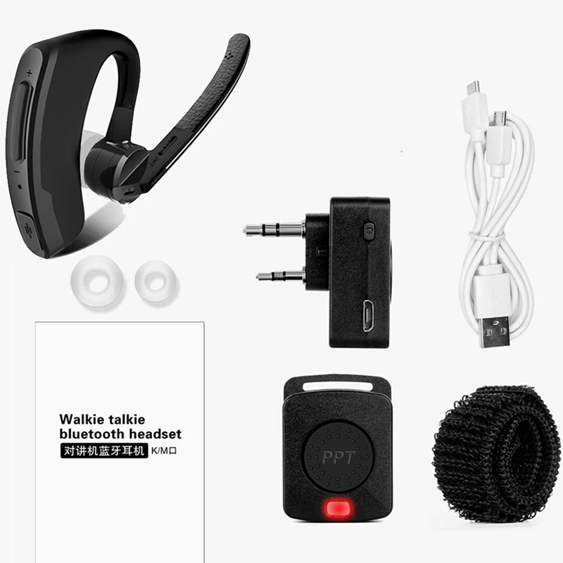 Walkie Talkie Wireless Earpiece Bluetooth Headset Two Way Radio BT Earphone For Motorola Baofeng Kenwood HYT Headphone