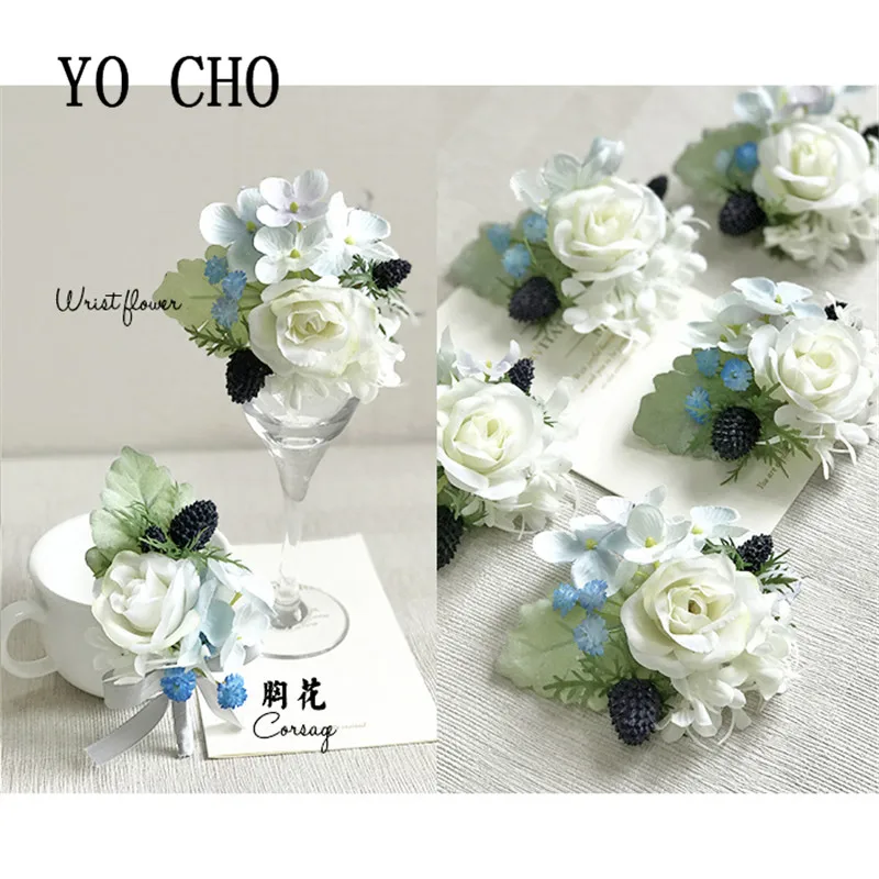 Hình Cho Đám Cưới Phụ Kiện Boutonnieres Nam Nơ Hoa Hồng Trắng Hoa Phong Lan Xanh Hôn Nhân Corsages Boutonnieres Chú Rể Cưới Tiếp Liệu