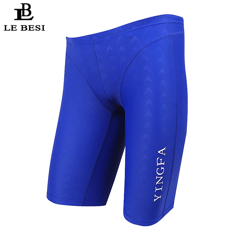 2017 LEBESI Professional Men Swimming Trunks Double Sided Waterproof Fifth Pants Swimwear Sharkskin Swimsuits S-3XL Plus Size