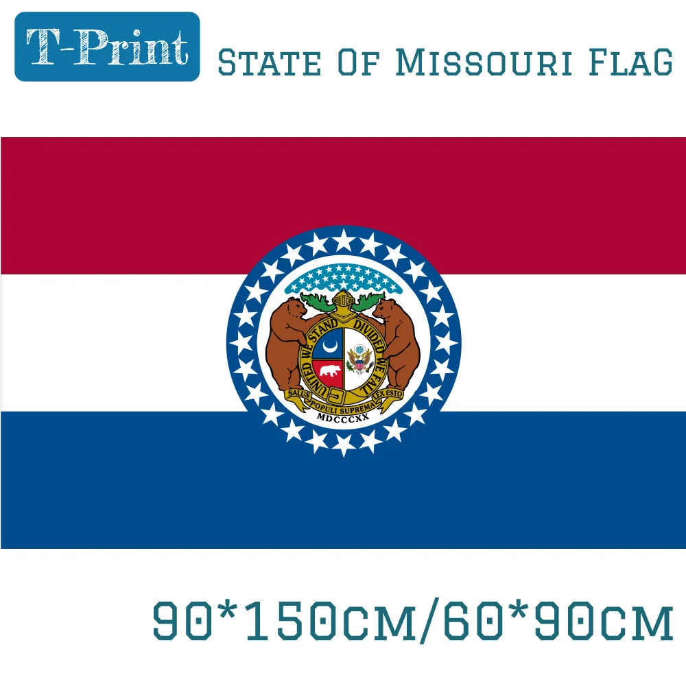 90*150cm 60*90cm 3X5FT USA State Of Missouri Flag Polyester Customized Pirate Banners