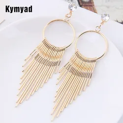 Fashion Brincos Gold /Silver Color Earrings For Women Crystal Earrings Long Tassel Earings Fashion Jewelry Boucle D'oreille