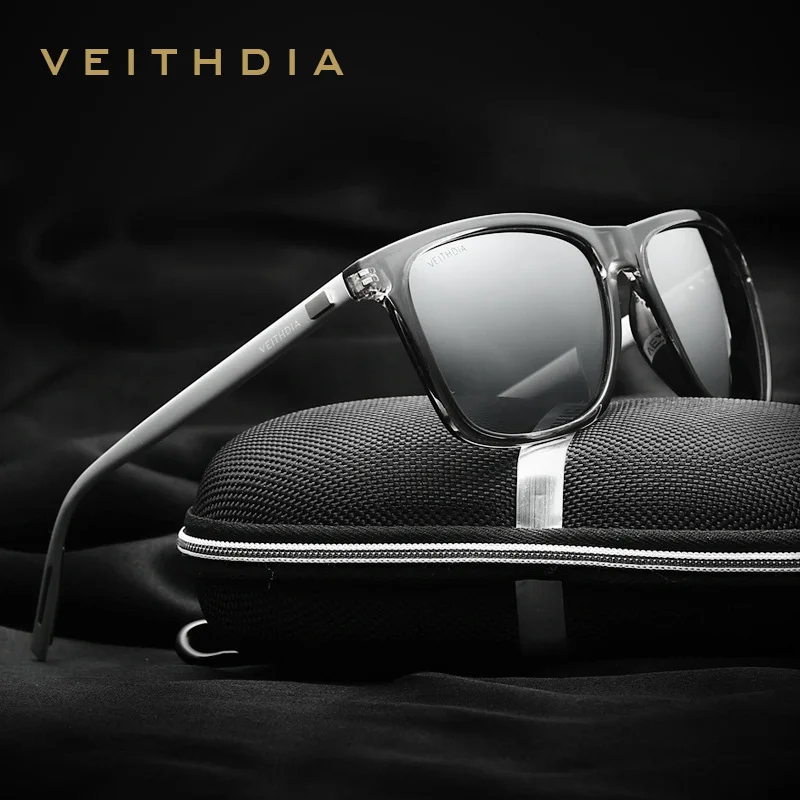 VEITHDIA Original Sunglasses Sports Outdoor Unisex Aluminum TR90 Polarized UV400 Lens Vintage Sun Glasses For Male/Female VT6108