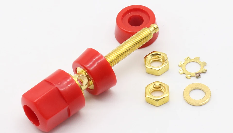 Borne Poste Amplificateur Jack Haut-parleur Connecteur Vis Rouge 4 Borne Poste Amplificateur Jack Haut-parleur Connecteur Vis Rouge 4