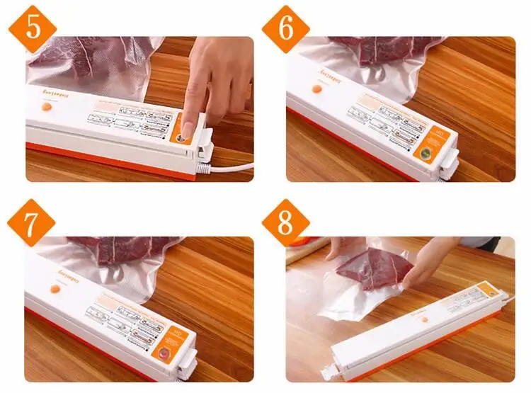 Lebensmittel Vakuum Versiegelung Abdichtung Maschine Vakuum Verpackung Maschine 220V Film Container Lebensmittel Sealer Saver Umfassen 15Pcs Taschen Freies