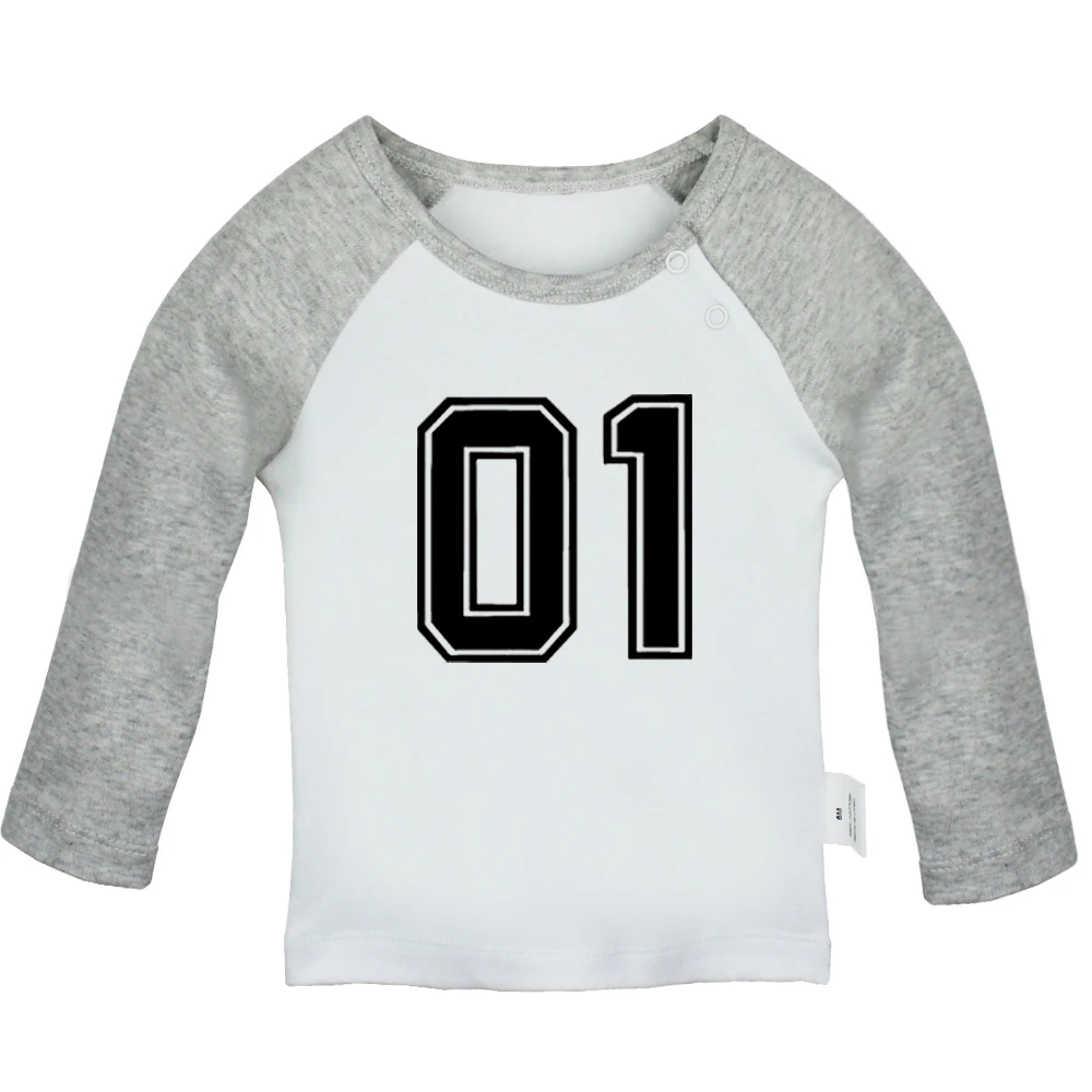 Number No.01 No.99 Couple DADD shoot the first Design Newborn Baby T-shirts Toddler Graphic Raglan Color Long Sleeve Tee Tops