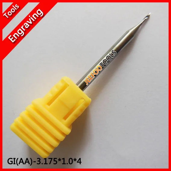 3.175*1.0*4 mm Carbide CNC Router Bits Single Flute Tools/ Engraving Bits Arylic End Mill AA Series