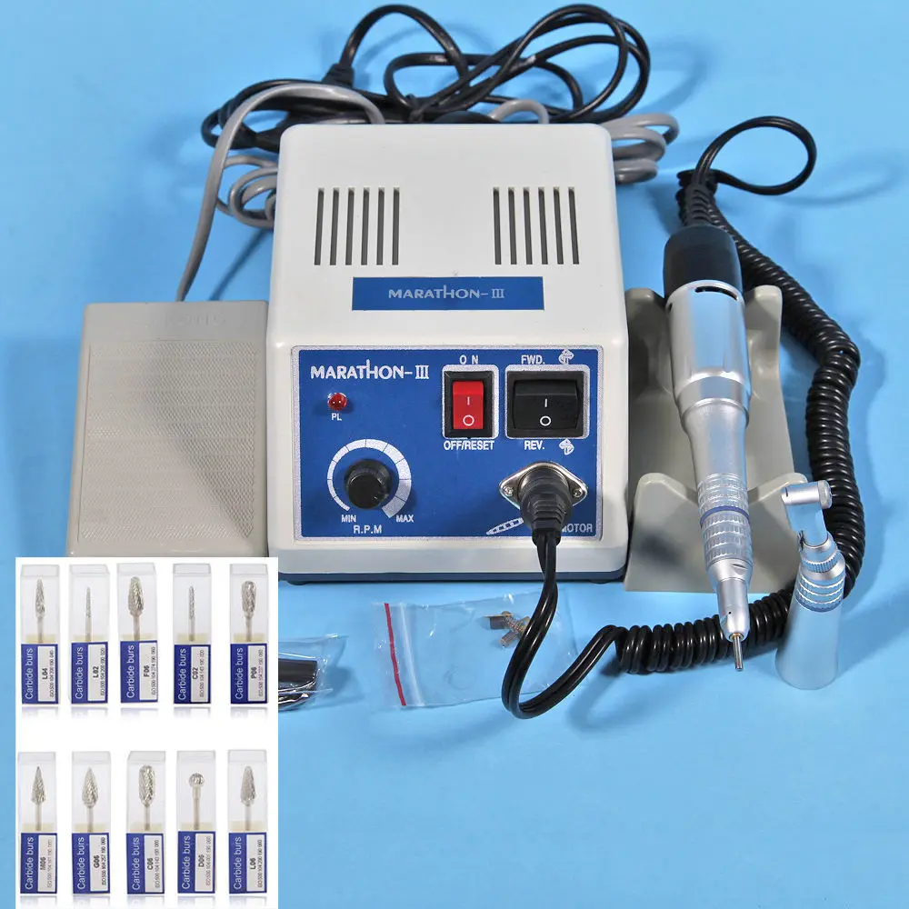 MEW Dental lab MARATHON Handpiece 35K RPM Electric Micromotor polishing + drill burs