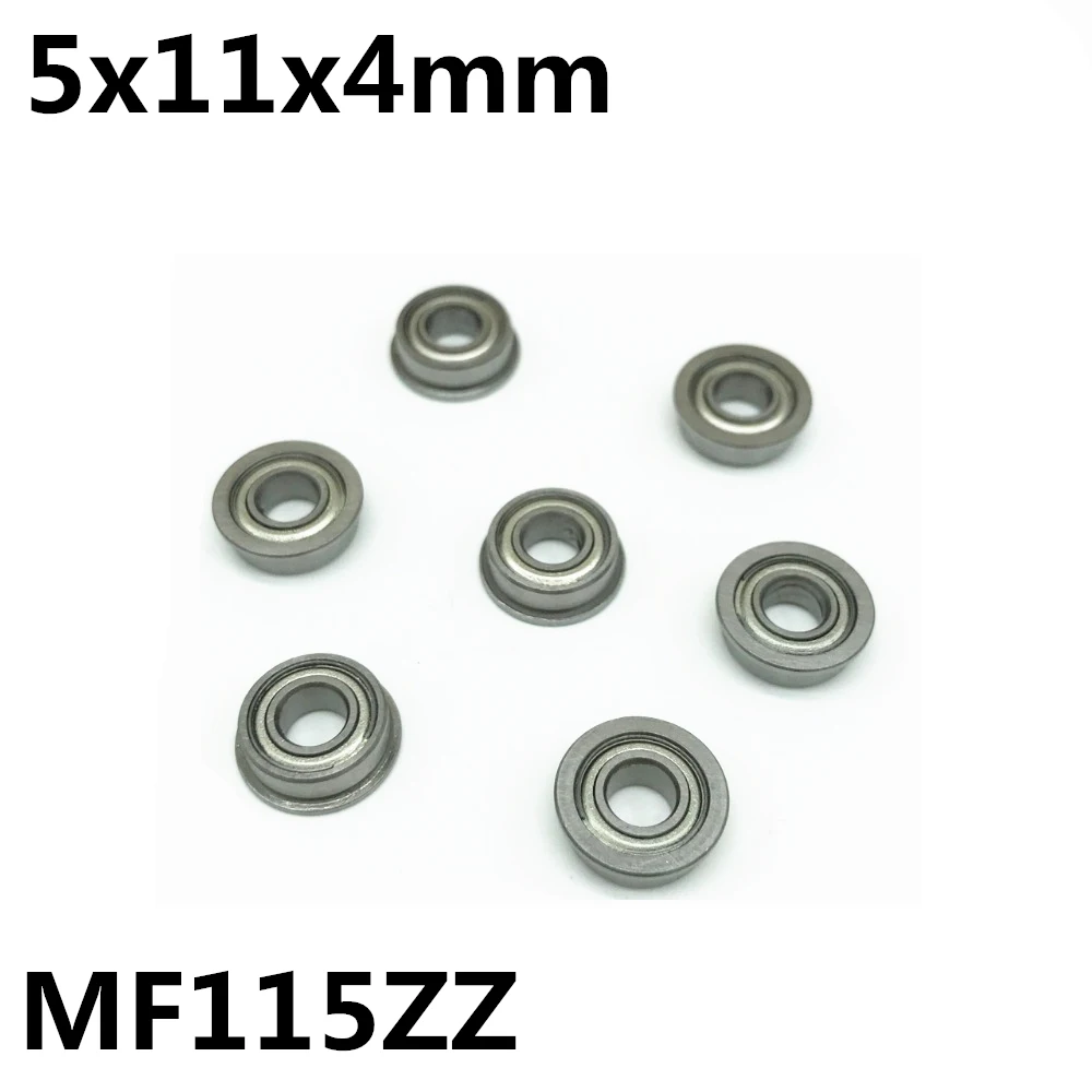 50Pcs MF115ZZ 5x11x4 mm Flange Bearings Deep Groove Ball Bearing High Quality MF115