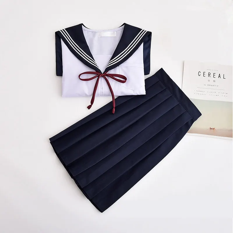 Navy Plus Size School Uniform New Japanese Schoolgirl Uniforms Novelty Women Cosplay Costume Student JK Uniforms