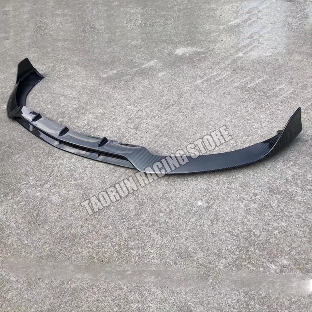 B Style Carbon Fiber Front Bumper Chin Lip for Benz W205 Sedan S205 Wagon C205 Coupe C63 C63s 2015 - 2020