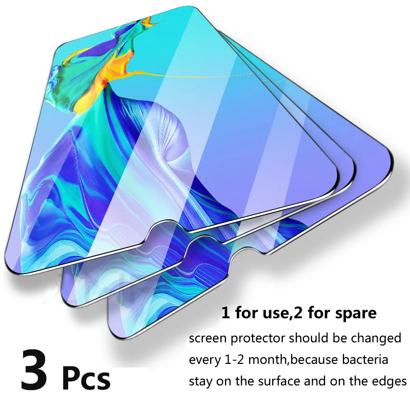 3Pcs Tempered Glass For Huawei Y7 2019 Screen Protector Shield For Huawei Y7 Pro Prime 2019 Protective Glass Film 9H