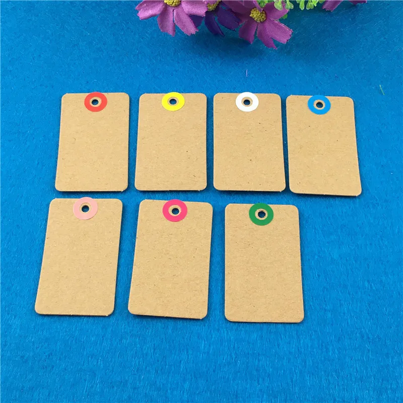 Kraft Paper Cardboard Rectangular Hang Tag With Free Colorful Stickers Lovely Toy Doll Price Garment Tags Cute Labels 100Pcs/Lot